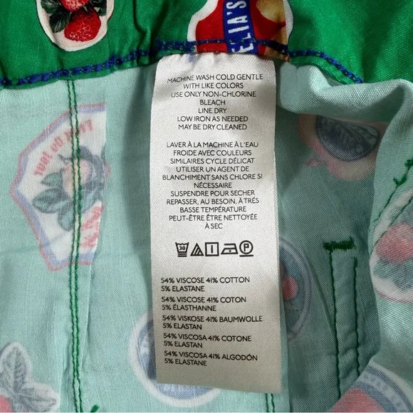 Anthropologie Maeve Colette Fruit Print Cropped Wide Leg Pants Green Size 28 NWT - Picture 13 of 15